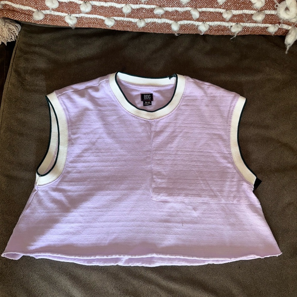 Purple and white cropped tank